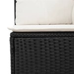 vidaXL Salon de jardin 7 Pièces avec coussins noir résine tressée