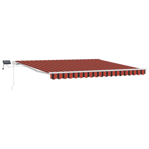 vidaXL Auvent Manuel Rétractable avec LED Orange et Marron 400x350 cm