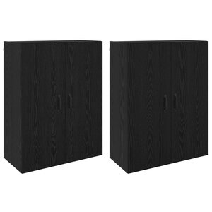 vidaXL Armoire Murale Montage mural 2 Pièces Chêne noir 69 5 x 34 x 90 cm