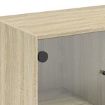 vidaXL Armoire latérale avec portes en verre chêne sonoma 68x37x75 5cm