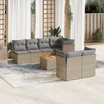 vidaXL Salon de jardin avec coussins 8Pièces mélange beige résine tressée