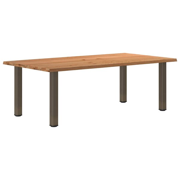 vidaXL Table à manger et bord naturel bois massif chêne rectangulaire