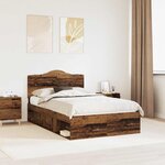 vidaXL Cadre de lit Bois ancien 135 x 190 cm Pin massif