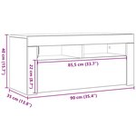 vidaXL Meuble TV avec lumières LED blanc brillant 90x35x40 cm