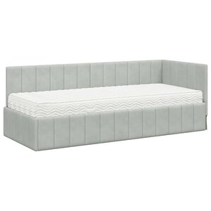 vidaXL Cadre de lit d'angle Gris clair 80 x 200 cm Velours