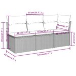 vidaXL Canapé de jardin avec coussins 3 places gris résine tressée