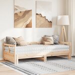 vidaXL Lit de jour et lit gigogne et matelas 90x200 cm bois pin massif