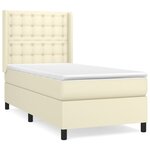 vidaXL Sommier à lattes de lit avec matelas Crème 100x200cm Similicuir
