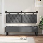 vidaXL Tête de lit suspendue Avec lumière LED Gris foncé Tissu