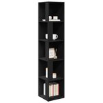 vidaXL Armoire d'angle Noir 33x33x164 5 cm Bois d'ingénierie