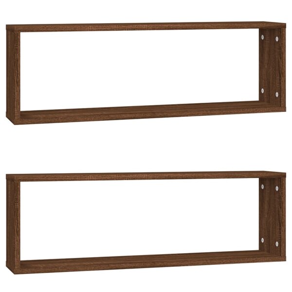 vidaXL Étagères murales cubiques 2 Pièces Chêne marron 80x15x26 5 cm