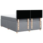 vidaXL Sommier à lattes de lit avec matelas Gris clair 140x190cm Tissu