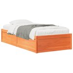 vidaXL Cadre de lit sans matelas cire marron 75x190 cm bois pin massif