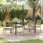 vidaXL Ensemble de salle à manger pour jardin 5 Pièces Beige polyrotin