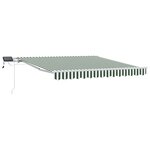 vidaXL Auvent Rétractable Vert et blanc 300 x 250 cm Tissu et acier