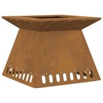 vidaXL Braise Marron 48 x 48 x 40 cm Acier résistant aux intempéries