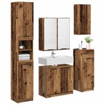 vidaXL Ensemble de mobilier de salle de bain 5 Pièces Bois ancien