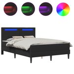 vidaXL Cadre de lit avec bandes LED Noir 160 x 200 cm Simili cuir