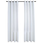 vidaXL Rideau occultant et anneaux en métal 2Pièces Blanc cassé 140x175cm