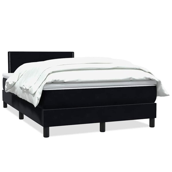 vidaXL Sommier à lattes de lit avec matelas noir 120x210 cm velours