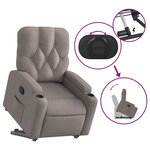 vidaXL Fauteuil inclinable taupe tissu