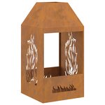 brasero vidaXL 50x50x100 cm en acier vieilli