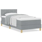 vidaXL Lit à ressort avec matelas gris clair 100x200 cm en tissu