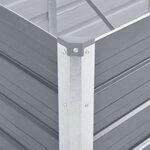 vidaXL Lit surélevé de jardin Acier galvanisé 240x80x77 cm Gris