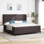 vidaXL Lit à ressorts avec matelas Marron foncé 200 x 200 cm tissu