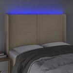 vidaXL Tête de lit à LED Crème 147x16x118/128 cm Tissu