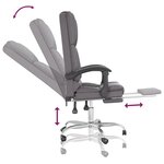Fauteuil de massage inclinable de bureau informatique étude similicuir gris 02_0025405