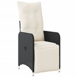 vidaXL Ensemble de bistro de jardin 9 Pièces coussins noir poly rotin