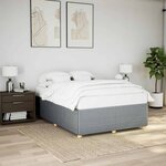 vidaXL Cadre de lit sans matelas gris clair 140x190 cm tissu