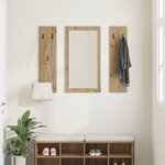 vidaXL Porte-manteau mural chêne artisanal 96 x 1 5 x 90 cm