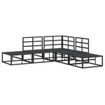 vidaXL Ensemble de canapé de jardin avec coussin 5 Pièces Noir Aluminium