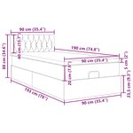 vidaXL Cadre de lit ottoman avec matelas bleu 90x190 cm tissu