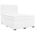 vidaXL Sommier à lattes de lit avec matelas Blanc 140x190cm Similicuir