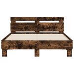 vidaXL Cadre de lit sans matelas chêne fumé 135x190 cm