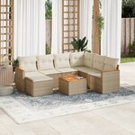 vidaXL Salon de jardin avec coussins 8 Pièces beige résine tressée
