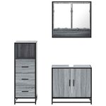 vidaXL Ensemble de meubles de salle de bain 3 Pièces Sonoma gris