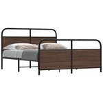 vidaXL Cadre de lit en métal sans matelas chêne marron 150x200 cm