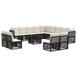 vidaXL Ensemble de canapé de jardin 14 Pièces Noir polyrotin