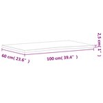 vidaXL Dessus de bureau 100x(55-60)x2 5 cm bois massif de hêtre
