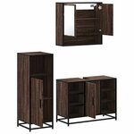 vidaXL Ensemble de meubles de salle de bain 3 Pièces Chêne marron