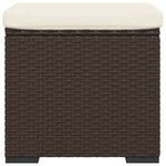 vidaXL Pouf avec coussin marron 40x30x40 cm résine tressée