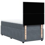 vidaXL Sommier à lattes de lit et matelas Gris foncé 90x200 cm Velours
