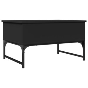 vidaXL Table basse noir 70x50x40 cm bois d'ingénierie et métal