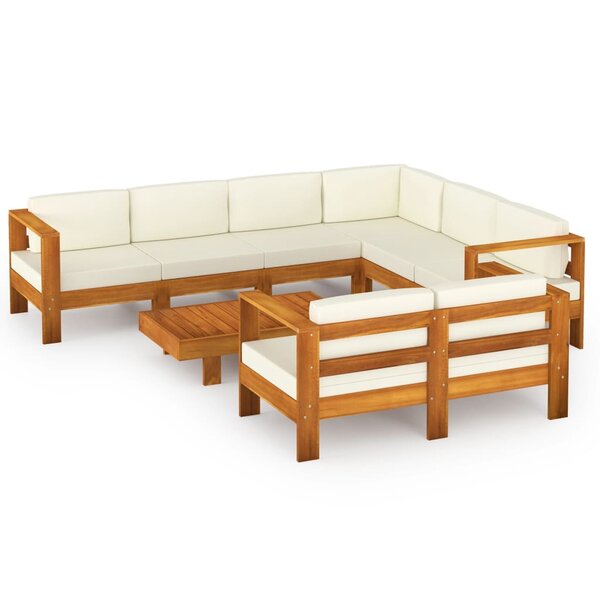 vidaXL Salon de jardin 8 pièces avec coussins 100 x 60 cm Bois d'acacia