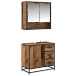vidaXL Ensemble de mobilier de salle de bain 2 Pièces Bois Ancien