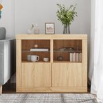 vidaXL Armoires latérales et lumières LED 2 Pièces chêne sonoma